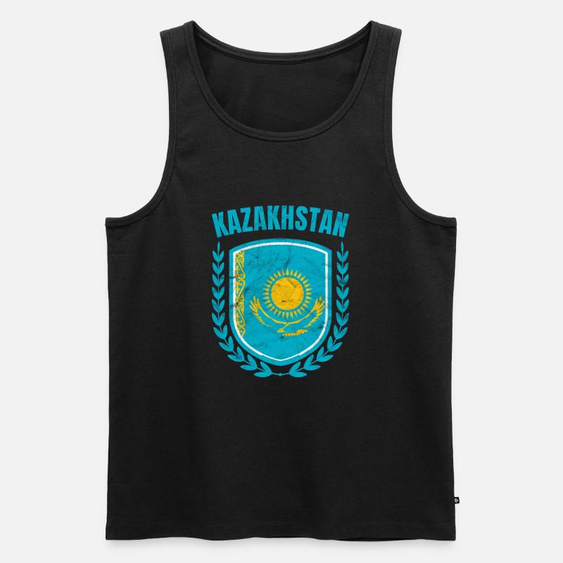 Kasachstan - Männer Premium Bio Tank Top - Schwarz