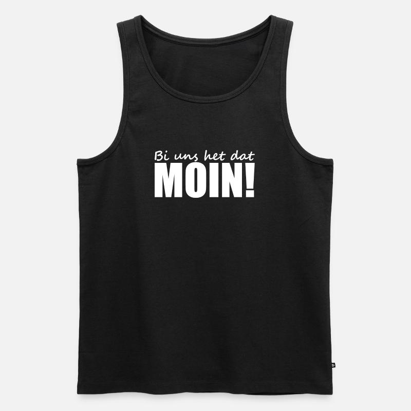 Plattdeutsch - Dialekt - Spruch - Männer Premium Bio Tank Top - Schwarz