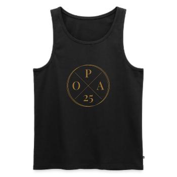 Opa 25 - Baby Ankündigung - Nachwuchs - Opa 2025 - Männer Premium Bio Tank Top - Schwarz - Vorne - Michal (187cm)