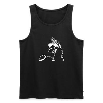 Cool Llama Alpaca Sunglasses Silhouette - Men's Premium Organic Tank Top - black - Front - Michal (187cm)