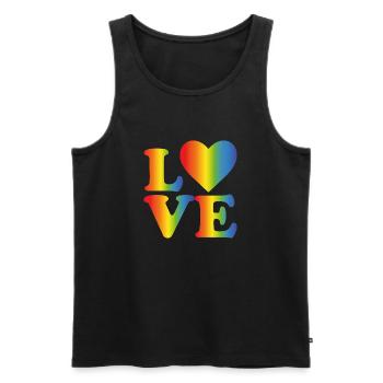 Liebe LGBT Regenbogen - Männer Premium Bio Tank Top - Schwarz - Vorne - Michal (187cm)