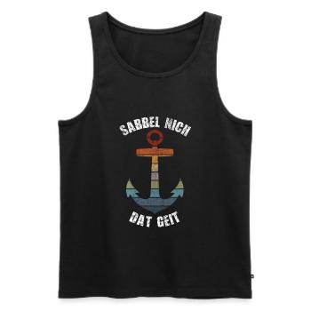 SABBEL NICH DAT GEIT GESCHENK RETRO ANKER - Männer Premium Bio Tank Top - Schwarz - Vorne - Michal (187cm)