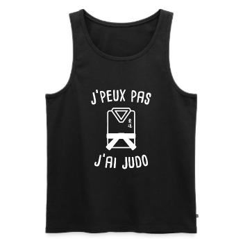 J'peux pas j'ai judo - Débardeur bio Premium Homme - noir - Devant - AI Model Male 178 light (178cm)