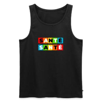 Santé - Débardeur bio Premium Homme - noir - Devant - Michal (187cm)