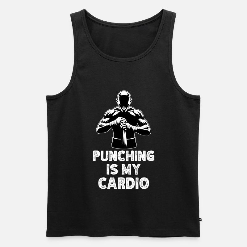 Boxen Boxer Kickboxen Zitat - Männer Premium Bio Tank Top - Schwarz