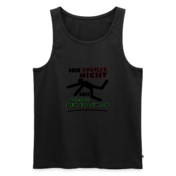 stürze nicht schwarz - Männer Premium Bio Tank Top - Schwarz - Vorne - Michal (187cm)