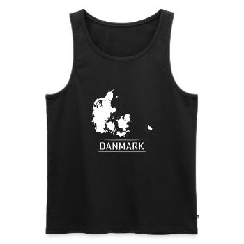 Danmark Carte Pays de vacances - Débardeur bio Premium Homme - noir - Devant - Michal (187cm)