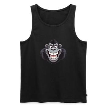 Laughing gorilla: design full of joy and fun - Men's Premium Organic Tank Top - black - Front - Michal (187cm)