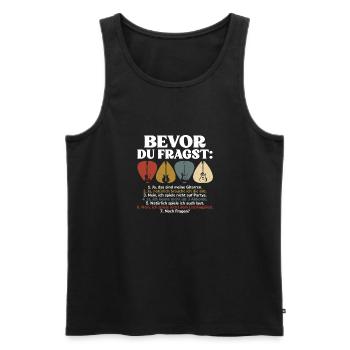 Bevor Du Fragst Gitarren Mehr Als 3 Akkorde - Männer Premium Bio Tank Top - Schwarz - Vorne - Michal (187cm)