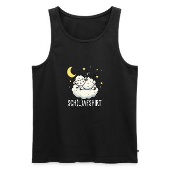 Schaf Schlafshirt Pyjama Shirt für Gute Nacht - Männer Premium Bio Tank Top - Schwarz - Vorne - Michal (187cm)