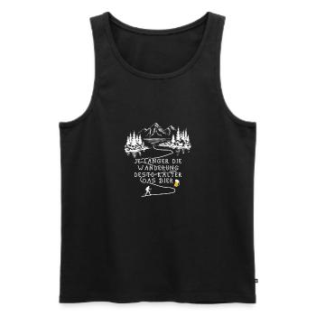 Je länger die Wanderung desto kälter das Bier - Männer Premium Bio Tank Top - Schwarz - Vorne - Michal (187cm)