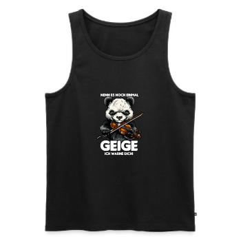 Sarkastischer Panda Nenn es Geige ich warne dich - Männer Premium Bio Tank Top - Schwarz - Vorne - AI Model Male 178 light (178cm)