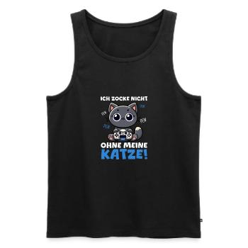 Ich Zocke Nicht Ohne Meine Katze Gaming - Männer Premium Bio Tank Top - Schwarz - Vorne - Michal (187cm)