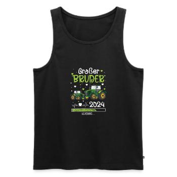 Ich Werde Großer Bruder 2024 Traktor - Männer Premium Bio Tank Top - Schwarz - Vorne - Michal (187cm)