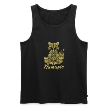 Namaste Fuchs Mandala Yoga Meditation - Männer Premium Bio Tank Top - Schwarz - Vorne - Michal (187cm)