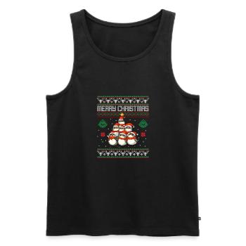 Vogel Weihnachten Rotkehlchen - Männer Premium Bio Tank Top - Schwarz - Vorne - AI Model Male 178 light (178cm)