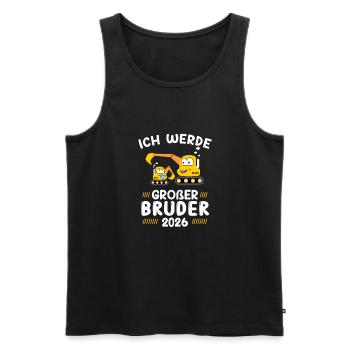 Ich werde großer Bruder 2026 Bagger - Männer Premium Bio Tank Top - Schwarz - Vorne - Michal (187cm)