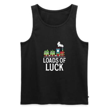 Loads Of Luck Zug St. Patricks Kleeblatt - Männer Premium Bio Tank Top - Schwarz - Vorne - AI Model Male 178 light (178cm)
