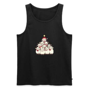 Schaf Weihnachten Christbaum - Männer Premium Bio Tank Top - Schwarz - Vorne - Michal (187cm)