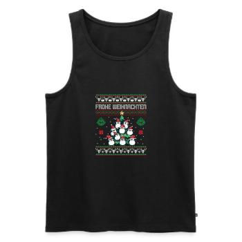 Pinguin Weihnachtsbaum Weihnachten Pinguin - Männer Premium Bio Tank Top - Schwarz - Vorne - Michal (187cm)