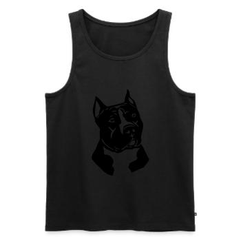 pitbull © - www.dog-power.nl - Männer Premium Bio Tank Top - Schwarz - Vorne - Michal (187cm)