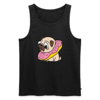 Drôle Cool Cute Dog Pug - Débardeur bio Premium Homme - noir - Devant - Michal (187cm)