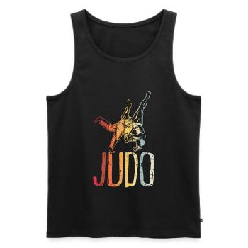 Vintage Judo Retro Judoka - Männer Premium Bio Tank Top - Schwarz - Vorne - Michal (187cm)