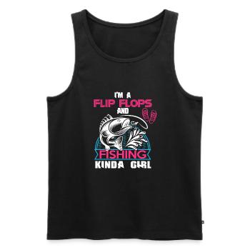 Ich bin ein Flip Flop und Fischer Mädchen - Männer Premium Bio Tank Top - Schwarz - Vorne - AI Model Male 178 light (178cm)