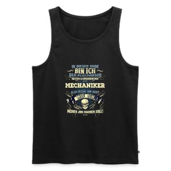 Edles Berufe-Shirt für den Mechaniker - Männer Premium Bio Tank Top - Schwarz - Vorne - Michal (187cm)
