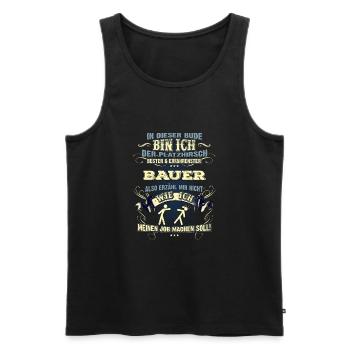 Edles Berufe-Shirt für Bauern, Landwirt, Farmer - Männer Premium Bio Tank Top - Schwarz - Vorne - AI Model Male 178 light (178cm)
