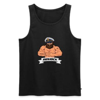Rostocker Matrose - Männer Premium Bio Tank Top - Schwarz - Vorne - AI Model Male 178 light (178cm)