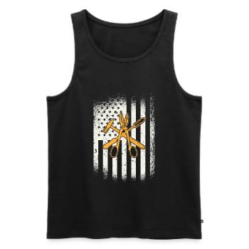 Sheet Metal Worker Tools American Flag - - Men's Premium Organic Tank Top - black - Front - AI Model Male 178 light (178cm)