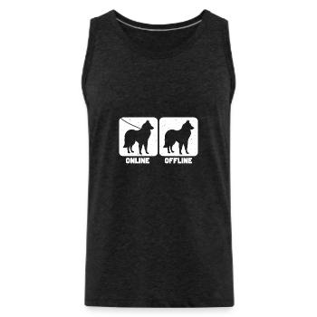 Belgian Shepherd - Men's Premium Organic Tank Top - charcoal grey - Front - Alexander (188cm)