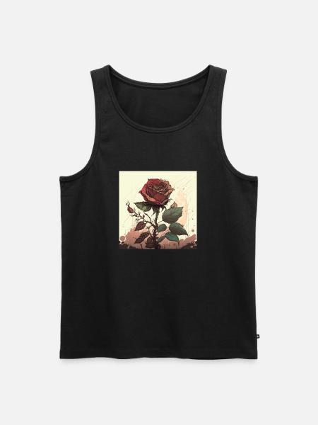 Romantic rose dream landscape - Men's Premium Organic Tank Top - black