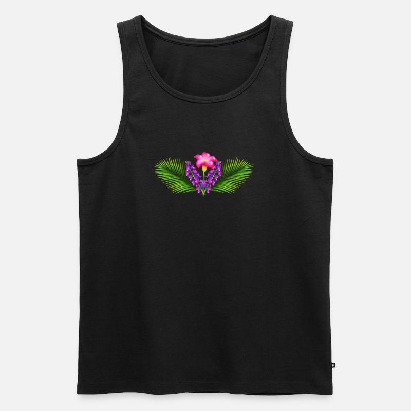 Kleidung mit Blumen - Männer Premium Bio Tank Top - Schwarz