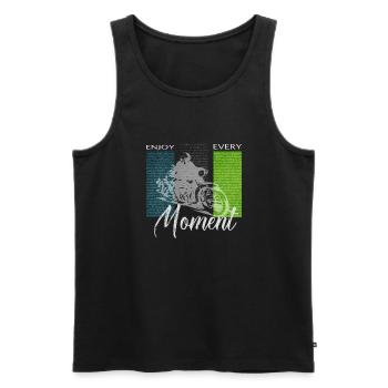 Enjoy Every Moment, Motard - Débardeur bio Premium Homme - noir - Devant - Michal (187cm)