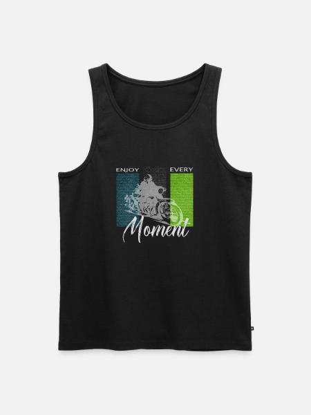 Enjoy Every Moment, Biker - Men's Premium Organic Tank Top - black
