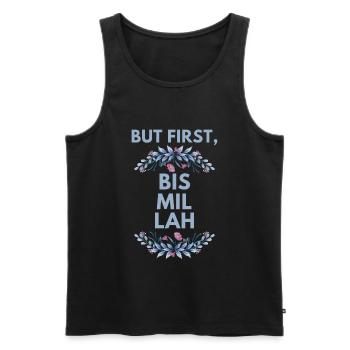 Bismillah Islam Religion Muslim - Débardeur bio Premium Homme - noir - Devant - Michal (187cm)