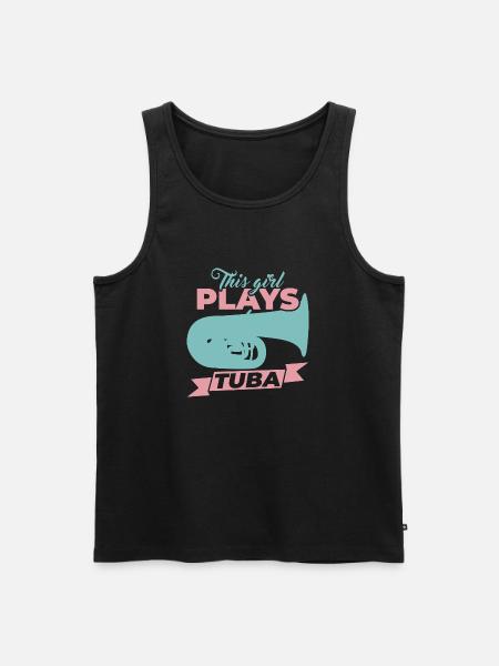 This girl plays tuba - Men's Premium Organic Tank Top - black