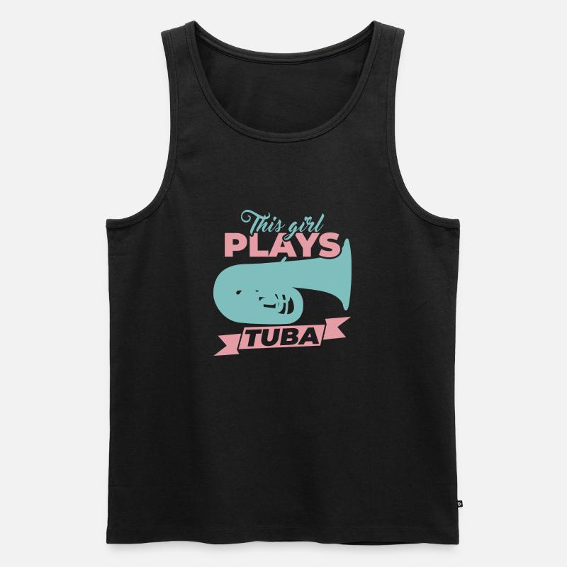 Dieses Mädchen spielt Tuba - Männer Premium Bio Tank Top - Schwarz