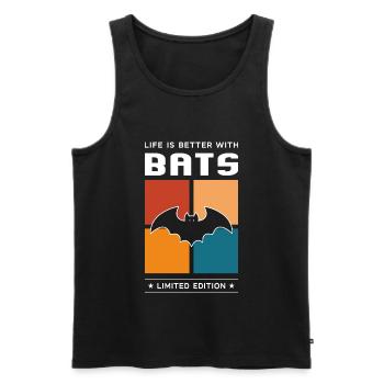 Bats - Männer Premium Bio Tank Top - Schwarz - Vorne - AI Model Male 178 light (178cm)