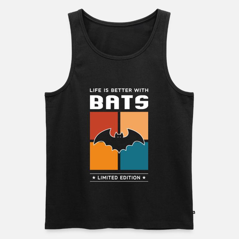 Bats - Männer Premium Bio Tank Top - Schwarz