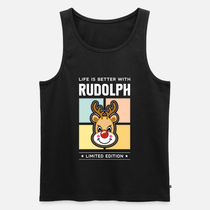 Rudolph - Männer Premium Bio Tank Top - Schwarz