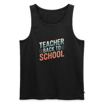 Teacher back to school - Débardeur bio Premium Homme - noir - Devant - AI Model Male 178 light (178cm)