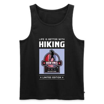 Hiking - Männer Premium Bio Tank Top - Schwarz - Vorne - Michal (187cm)
