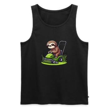 Faultier Rasenmäher Traktor Landschaftsbau - Männer Premium Bio Tank Top - Schwarz - Vorne - Michal (187cm)
