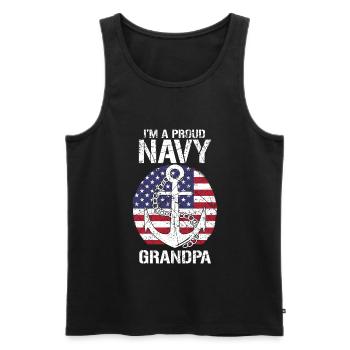 I'm A Proud Navy Grandpa US Veteran Stolzer Opa - Männer Premium Bio Tank Top - Schwarz - Vorne - AI Model Male 178 light (178cm)