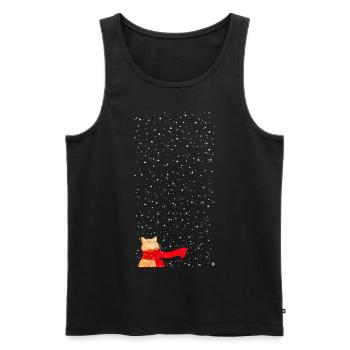 Schneekatze getigert (lang) - Männer Premium Bio Tank Top - Schwarz - Vorne - AI Model Male 178 light (178cm)