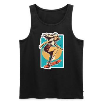 Skater Girl - Débardeur bio Premium Homme - noir - Devant - AI Model Male 178 light (178cm)