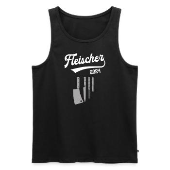 Fleischer 2024 Ausbildung Prüfung Schlachter Azubi - Männer Premium Bio Tank Top - Schwarz - Vorne - Michal (187cm)